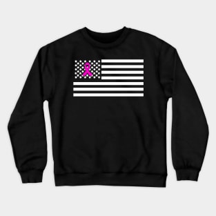 Breast Cancer Awarenes Flag Crewneck Sweatshirt